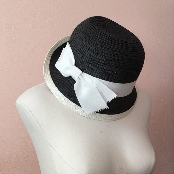 Vintage 1980’s Toucan Art Deco Retro Black Bow Flapper Cloche Derby Hat - Picture 13 of 15